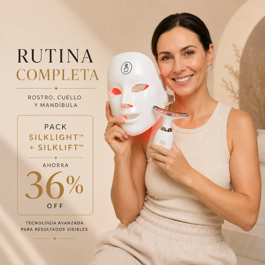 Pack SilkLight™ & SilkLift™ - La solución completa de terapia LED para Rostro y Cuello